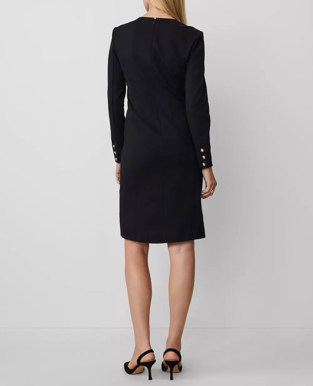 Stand Collar Belted Midi Shirtdress