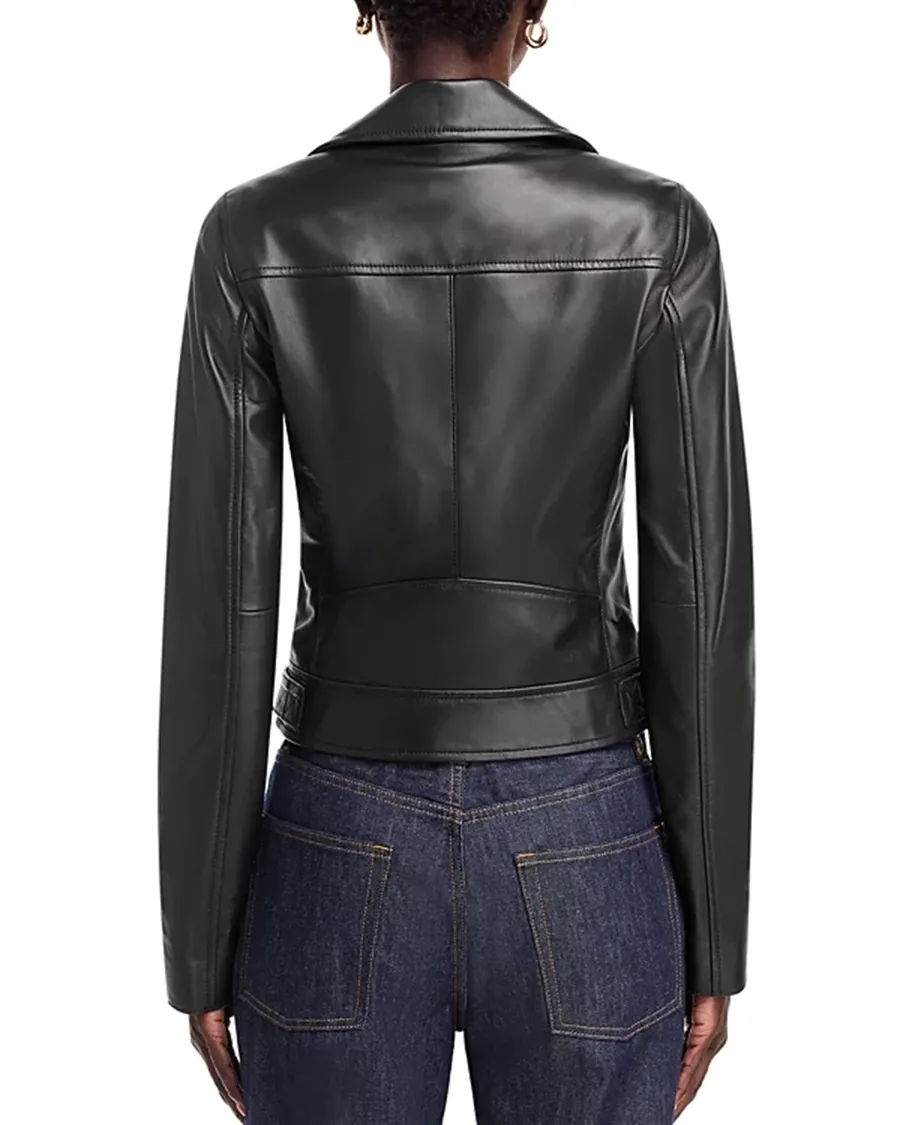 Long Sleeves Leather Moto Jacket