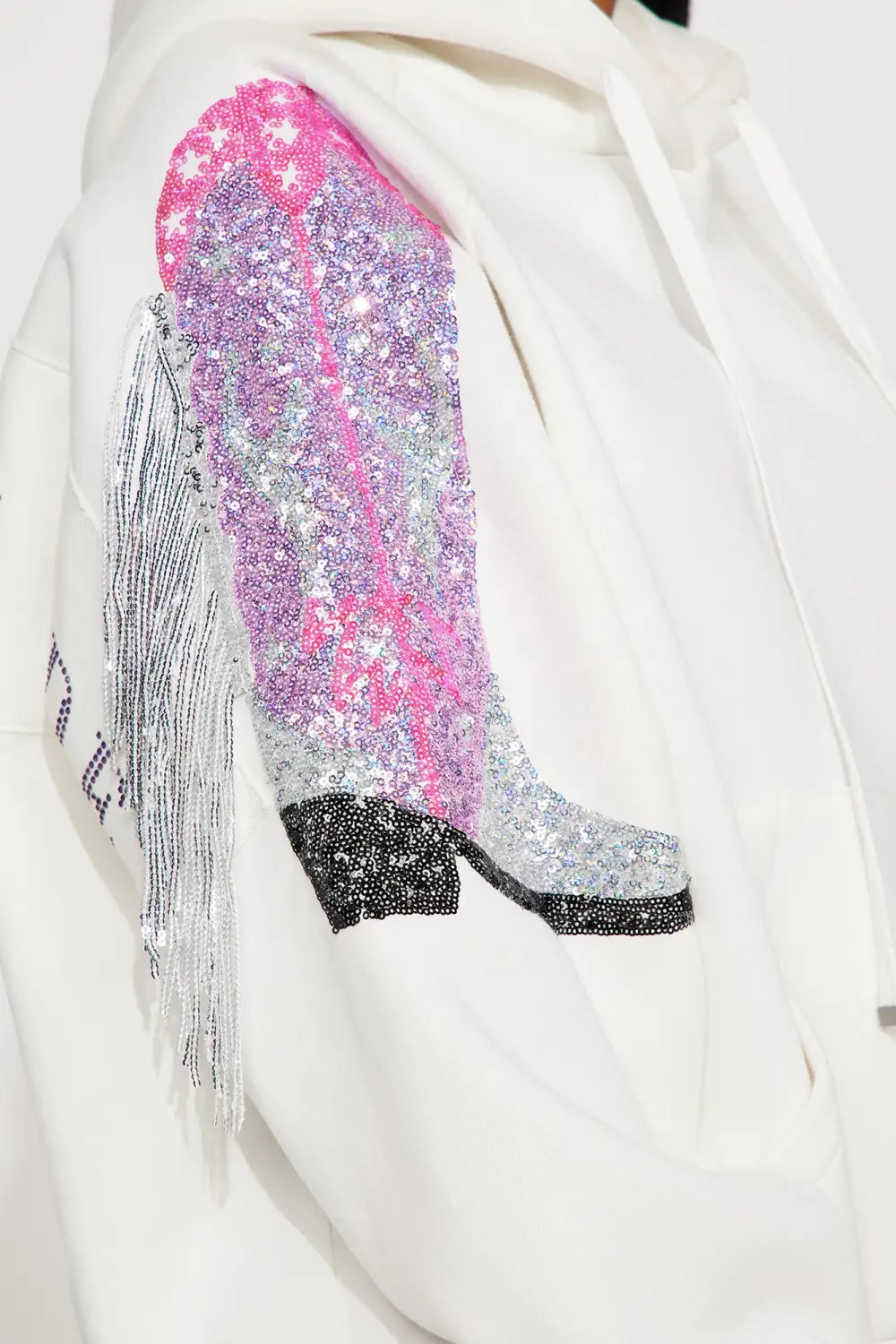 Bride's Last Ride Rhinestone Hoodie - White