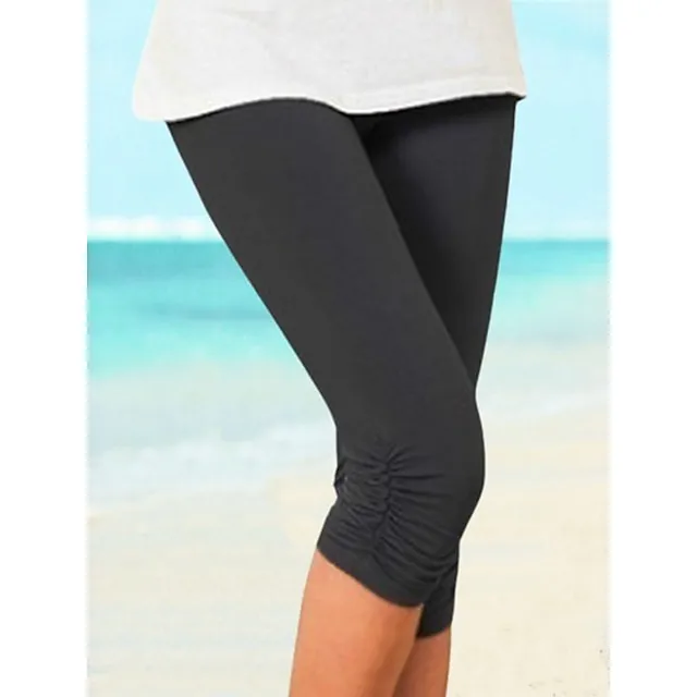 Women's Fashion Capri shorts Calf-Length Pants Casual Weekend Stretchy Plain Tummy Control Butt Lift Mid Waist Skinny Green White Black Blue Gray S M L XL XXL