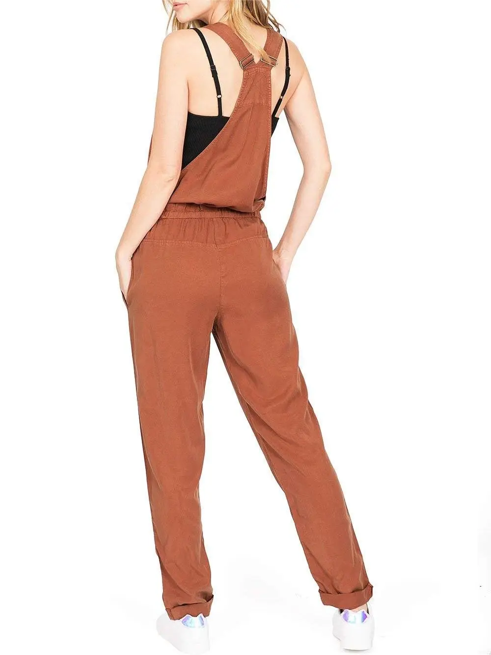 Rust - Colored Drawstring Lounge Overalls