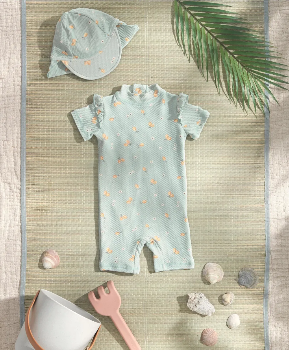 Short Sleeve Rashsuit Swimwear - Lemon