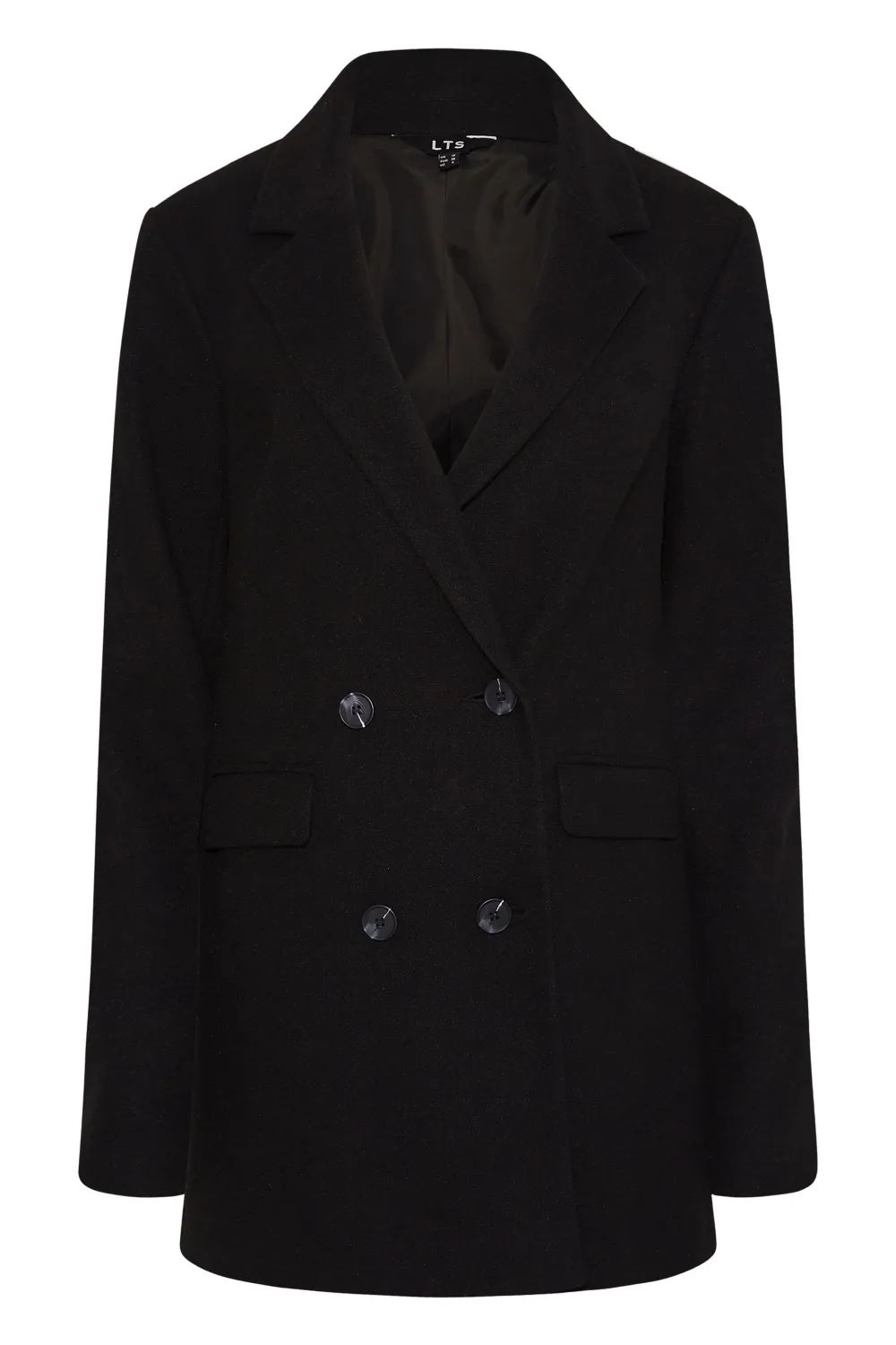 LTS Tall Navy Blue Double Breasted Brushed Jacket