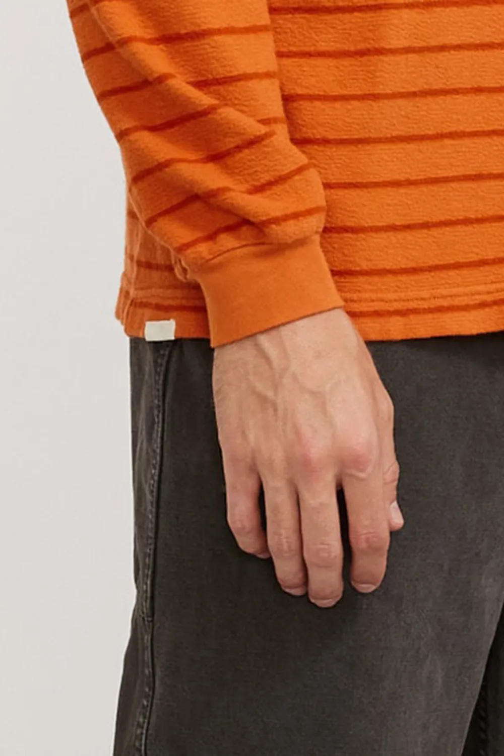 Orange Horizontal Striped Polo Shirt