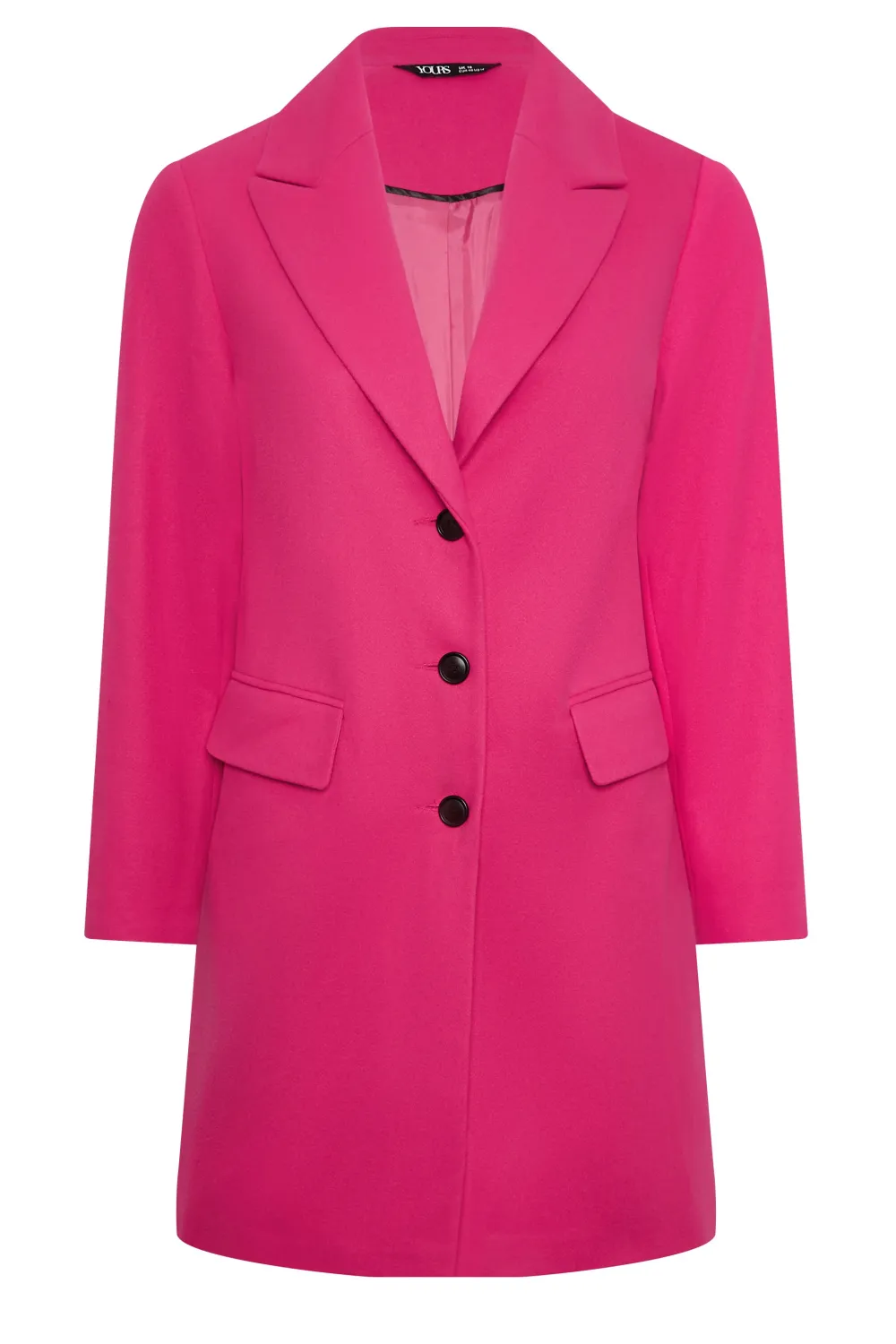 YOURS Curve Pink Midi Formal Coat