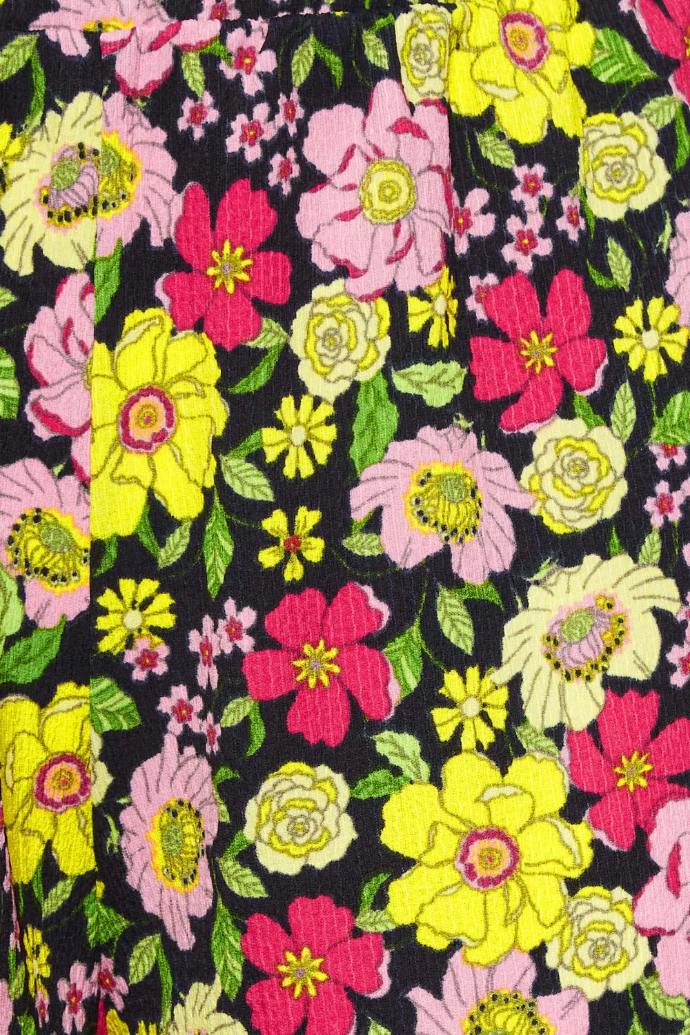 YOURS Curve Black & Yellow Floral Print Pull On Shorts