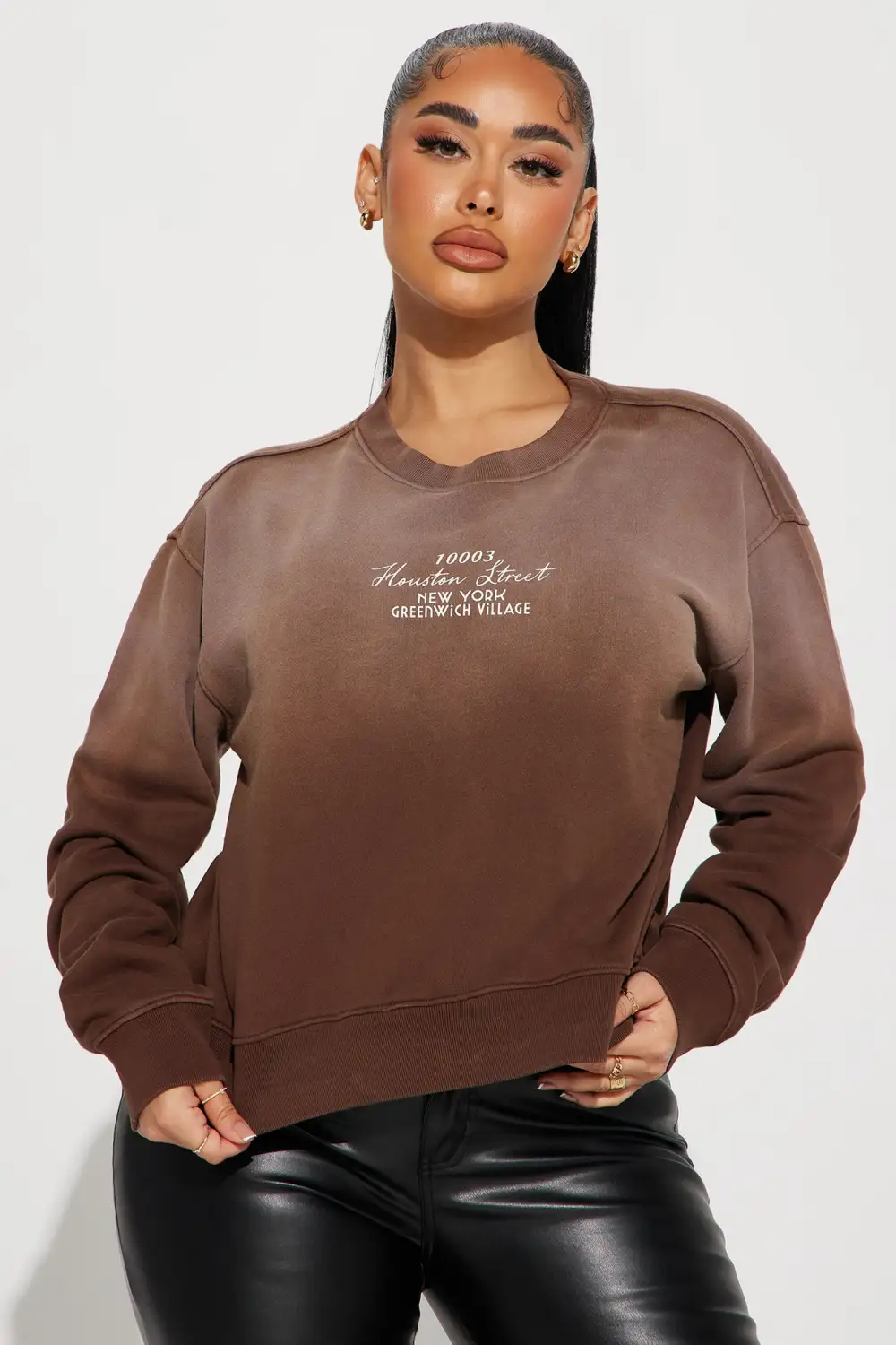 Lower Manhattan Washed Sweatshirt - Brown/combo