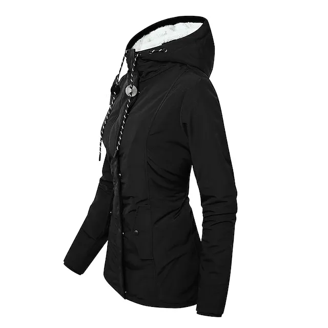 Women's Parka Street Fall Winter Puffer Jacket Long Coat Windproof Warm 3 in 1 Loose Casual Sports Jacket Long Sleeve Solid Color Zipper Purple Blushing Pink Waterpoof Daily Wear Down Parkas  Lined