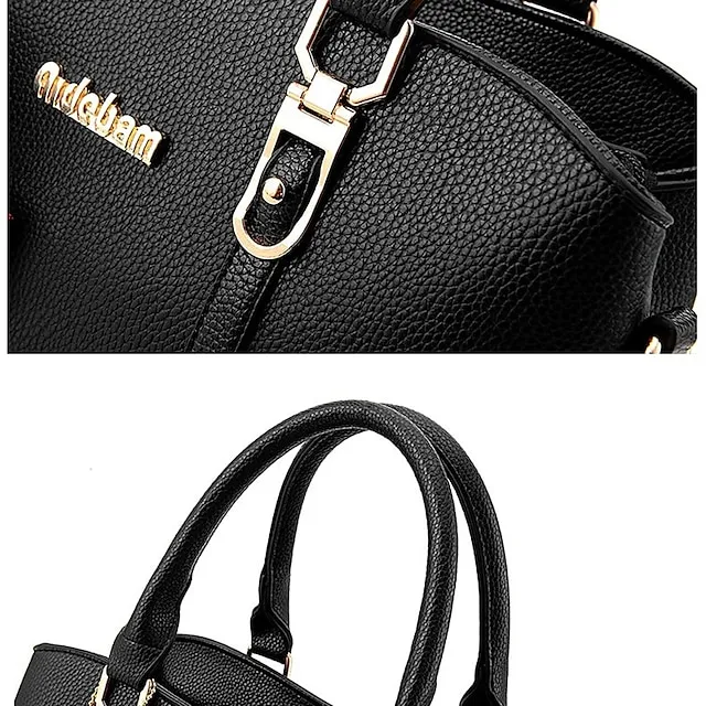 Women's Handbag Crossbody Bag Satchel Top Handle Bag PU Leather Daily Zipper Pom-pom Solid Color Wine Black Pink