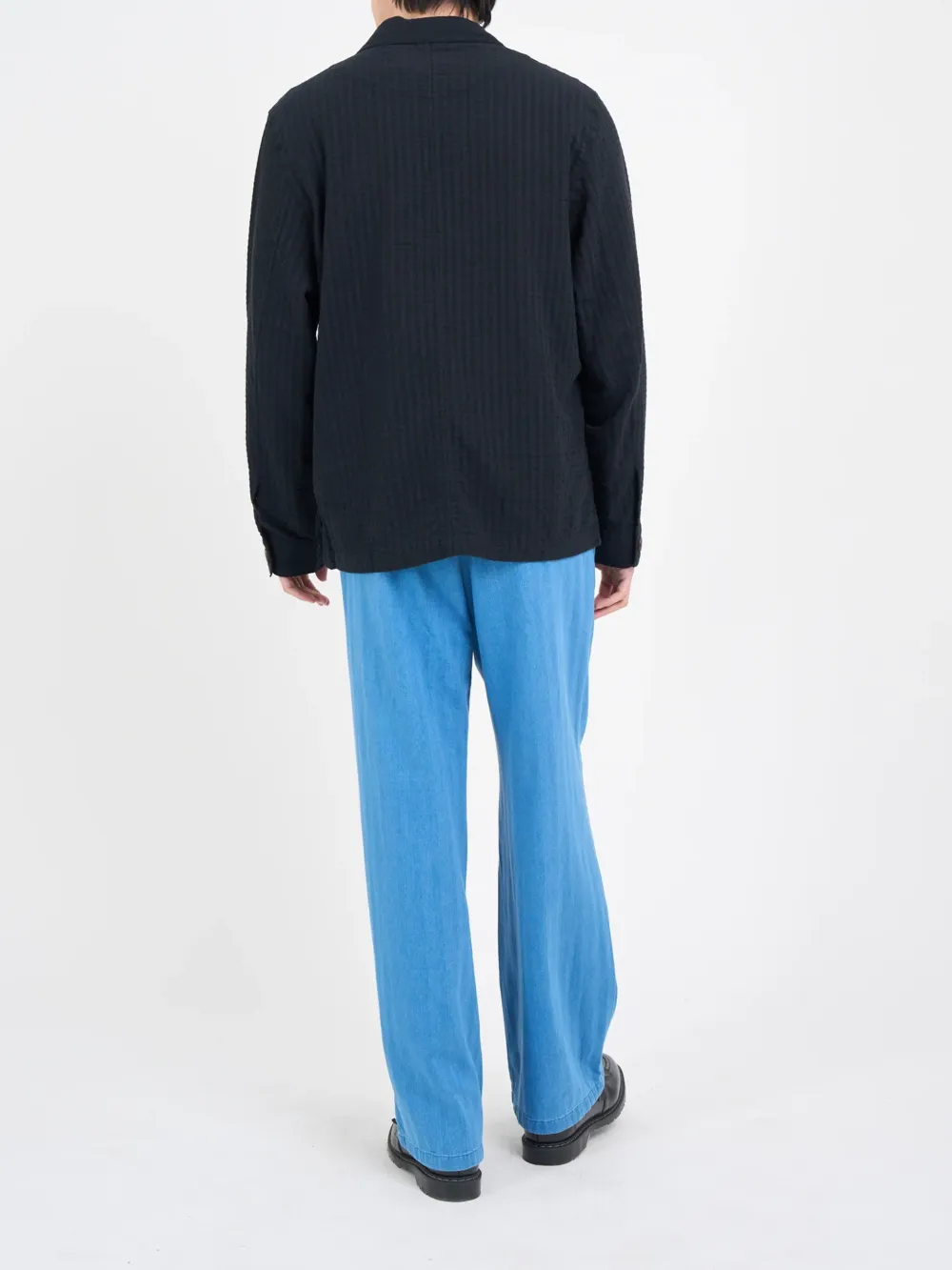 Black Long Sleeve Cotton Shirt Jacket