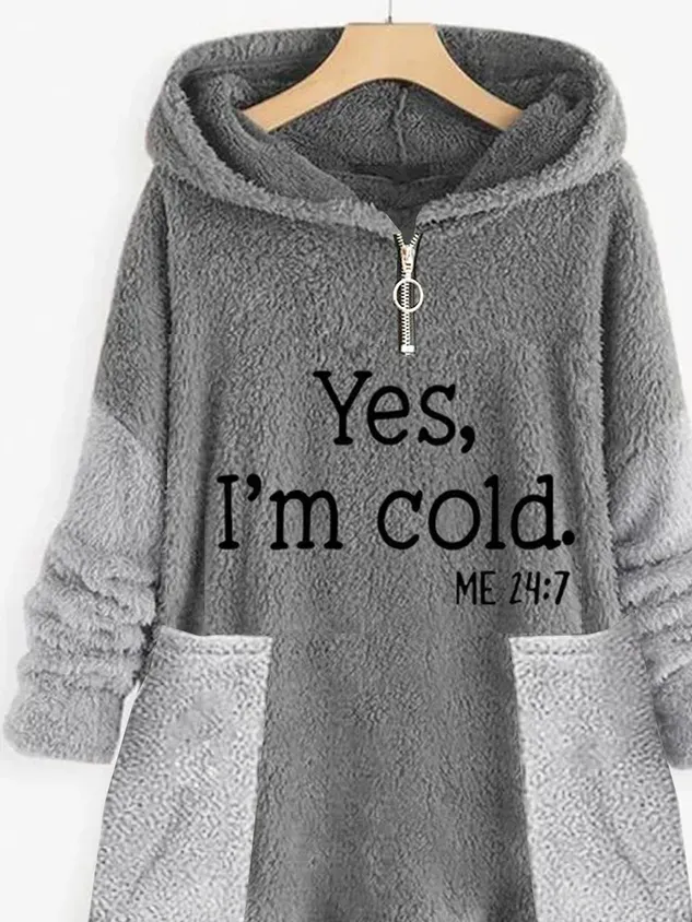 Pocket Stitching Letter Pattern Casual Hoodie