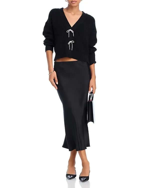 Sparkly Bow Embellished Cardigan