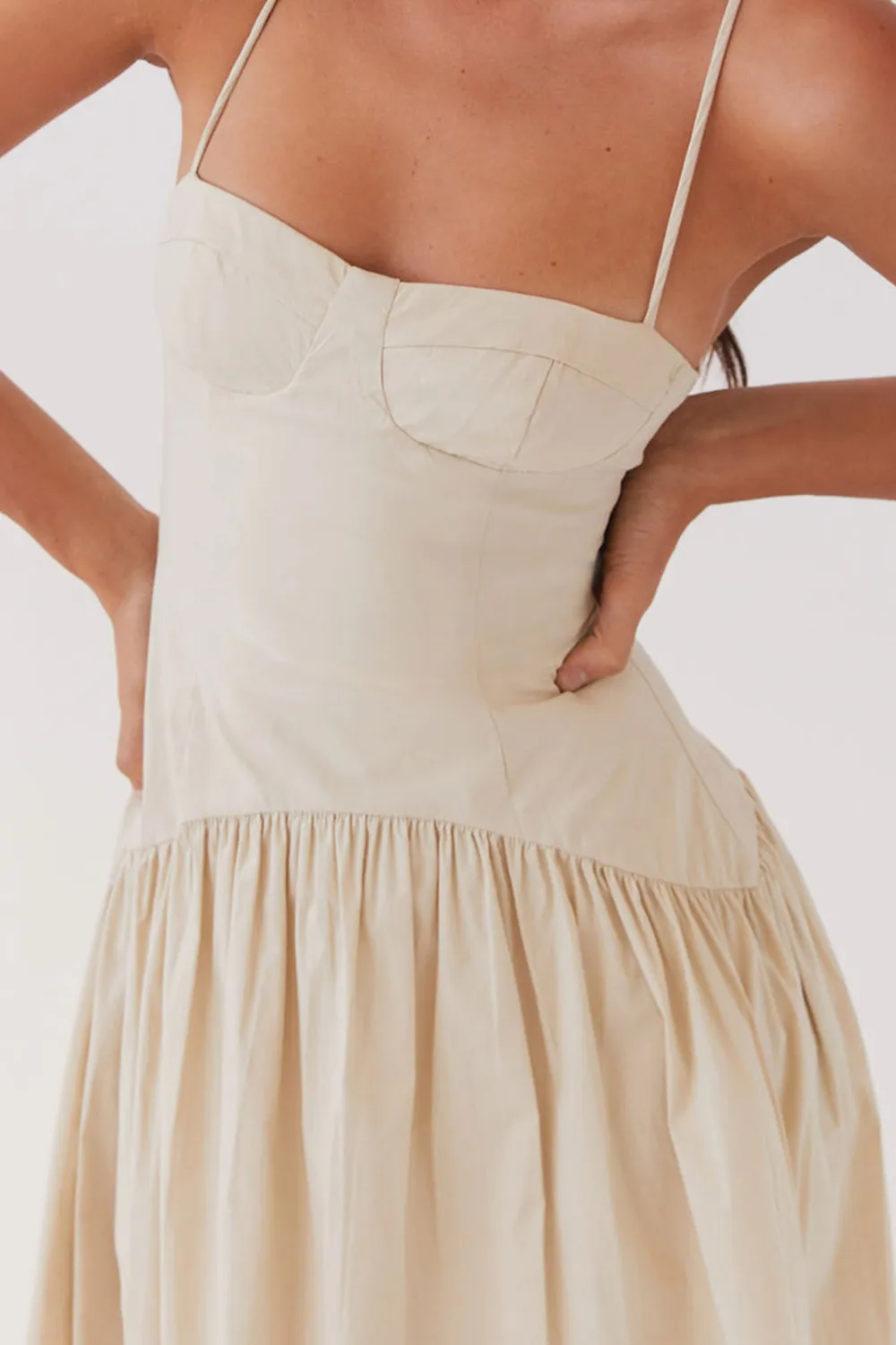 Yvette Corset Midi Dress - Blue