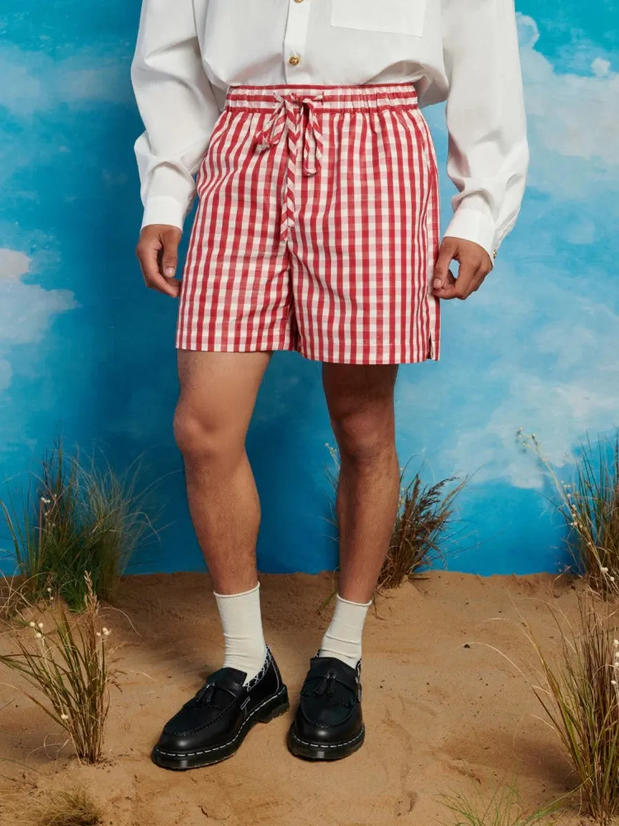 Casual Style Straight Gingham Shorts