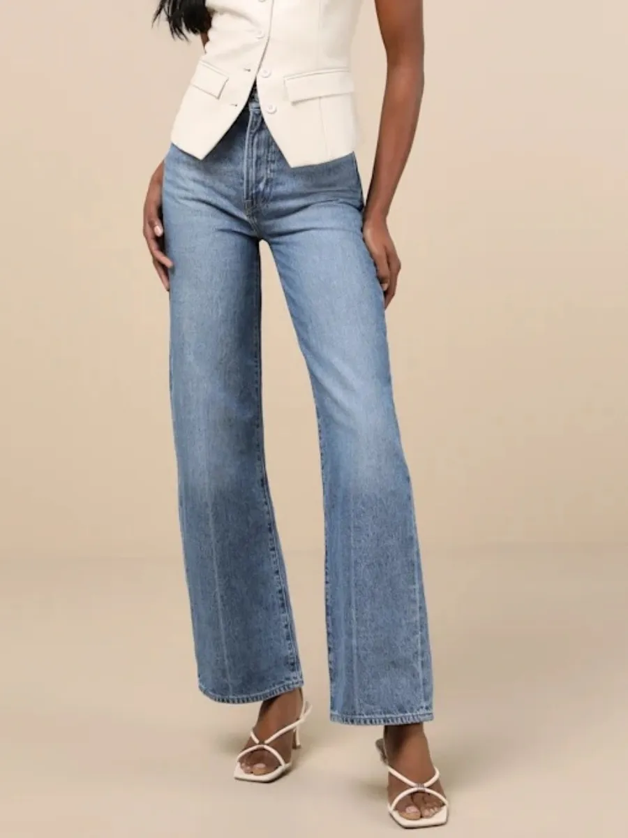 Vintage Wide Leg Denim Pants