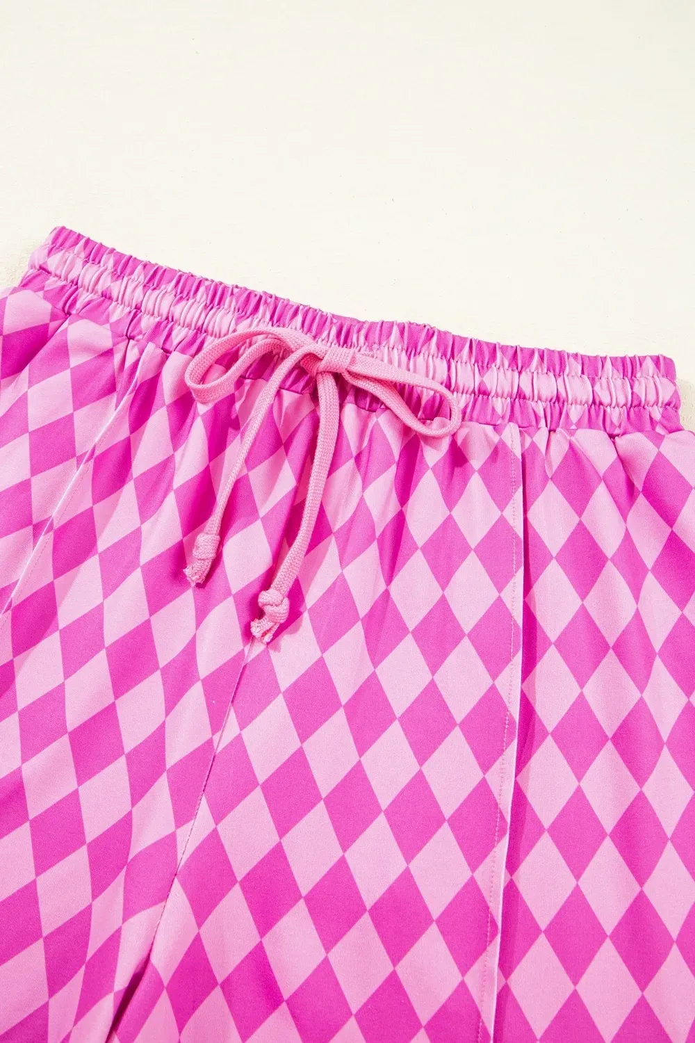 Personalized Loose Pink Plaid Hight Waist Shorts