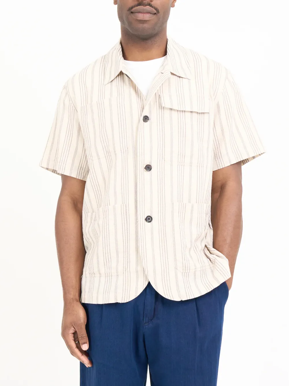 Sand Short Sleeve  Cotton-Hemp Shirt