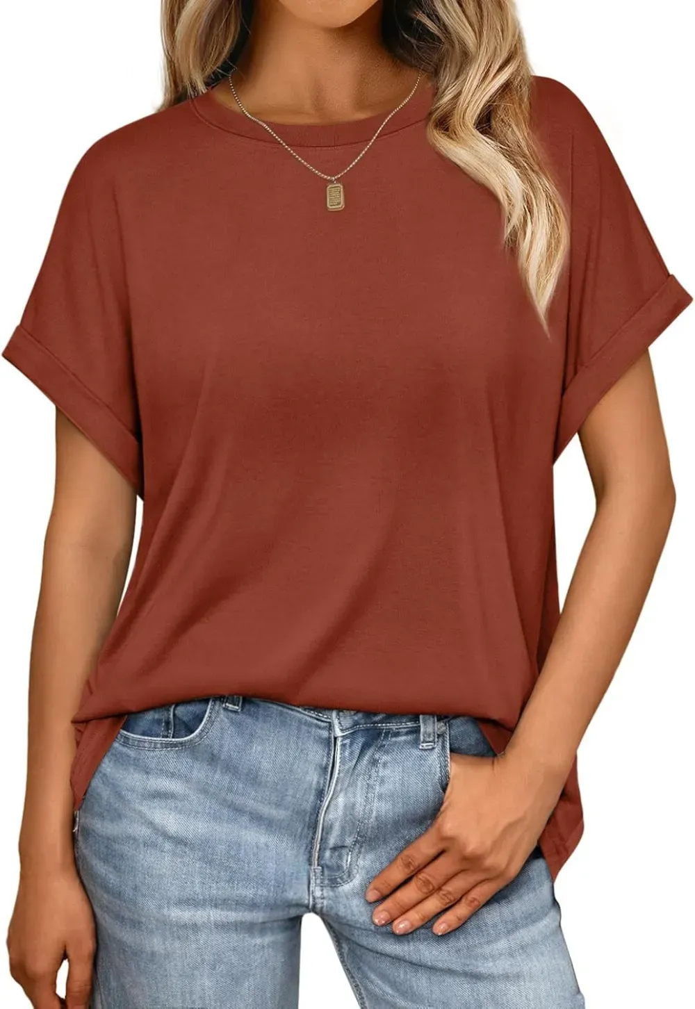 AUTOMET Women Tops Casual Basic T Shirts Loose Fit Crewneck Short Sleeve Summer Outfits