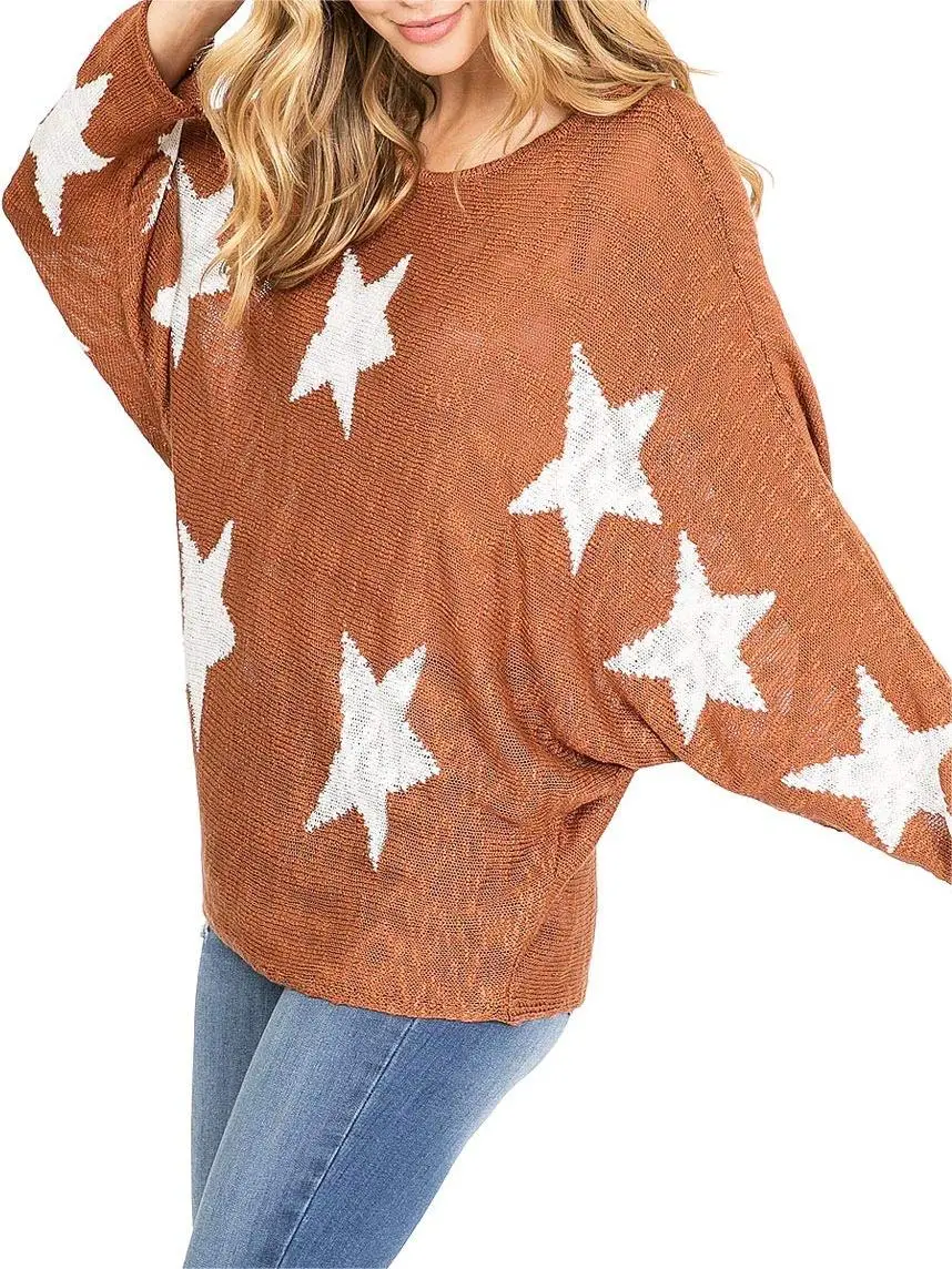 Star Long Sleeve Knit Top