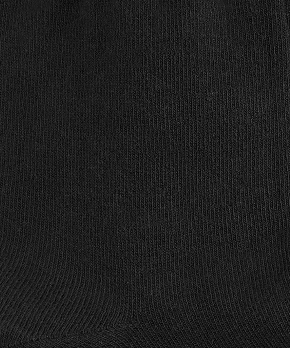 Black Cotton Short Crew Sock