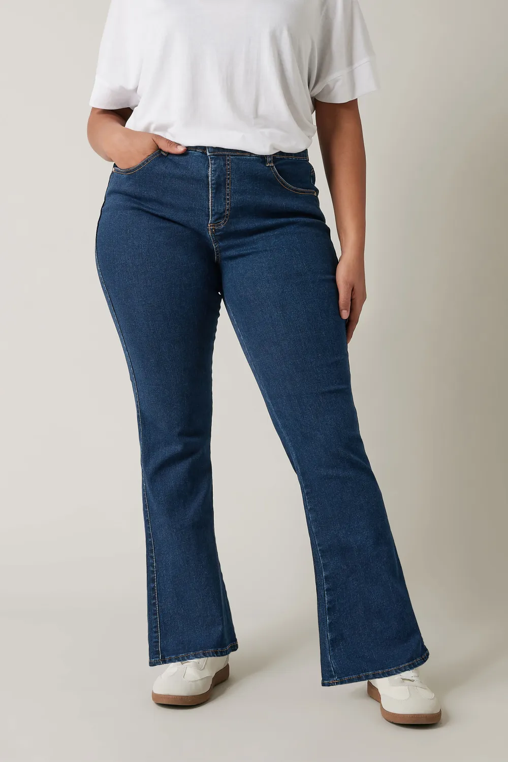 EVANS Curve Indigo Blue Denim Bootcut Jeans