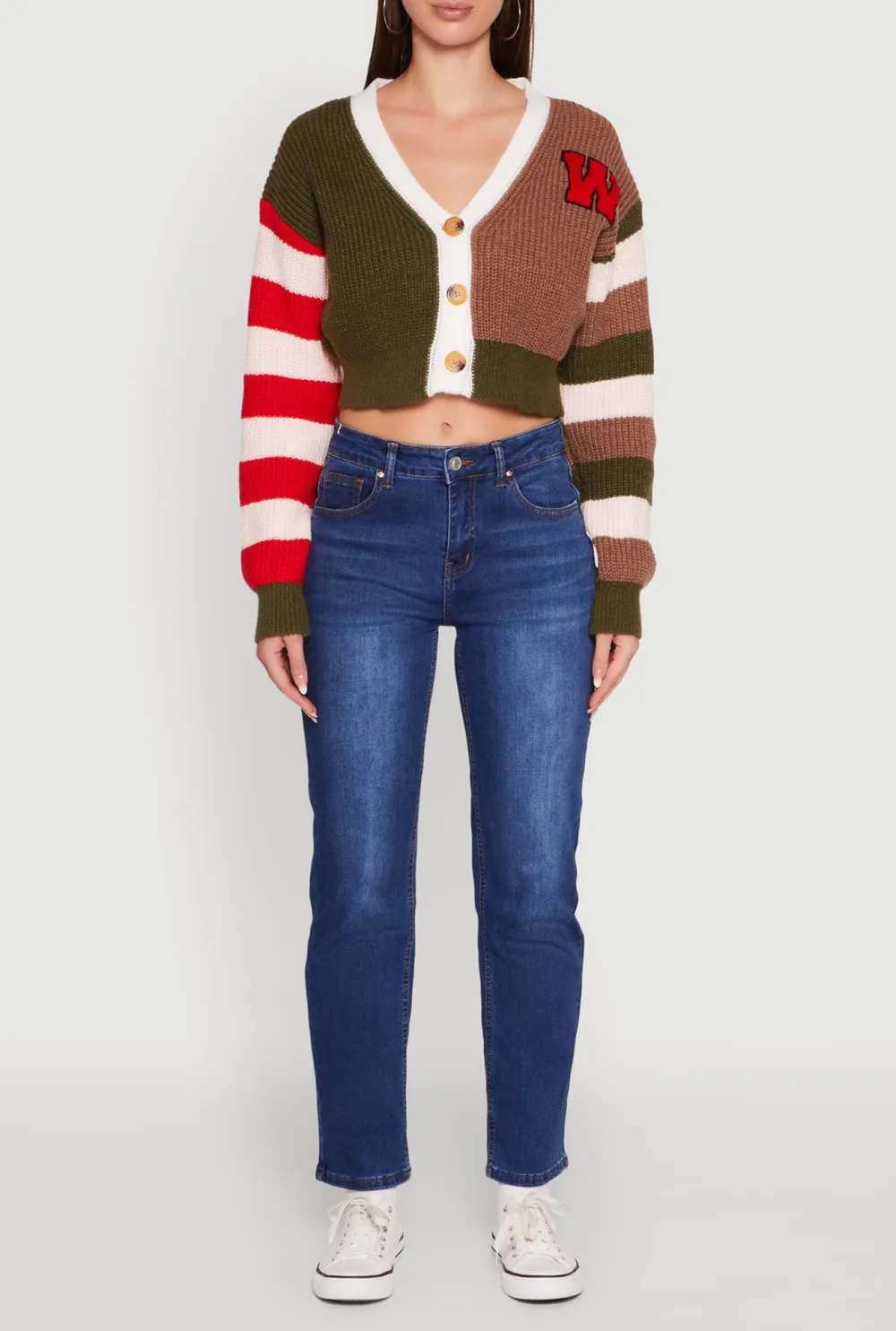 Striped Contrasting Cardigan