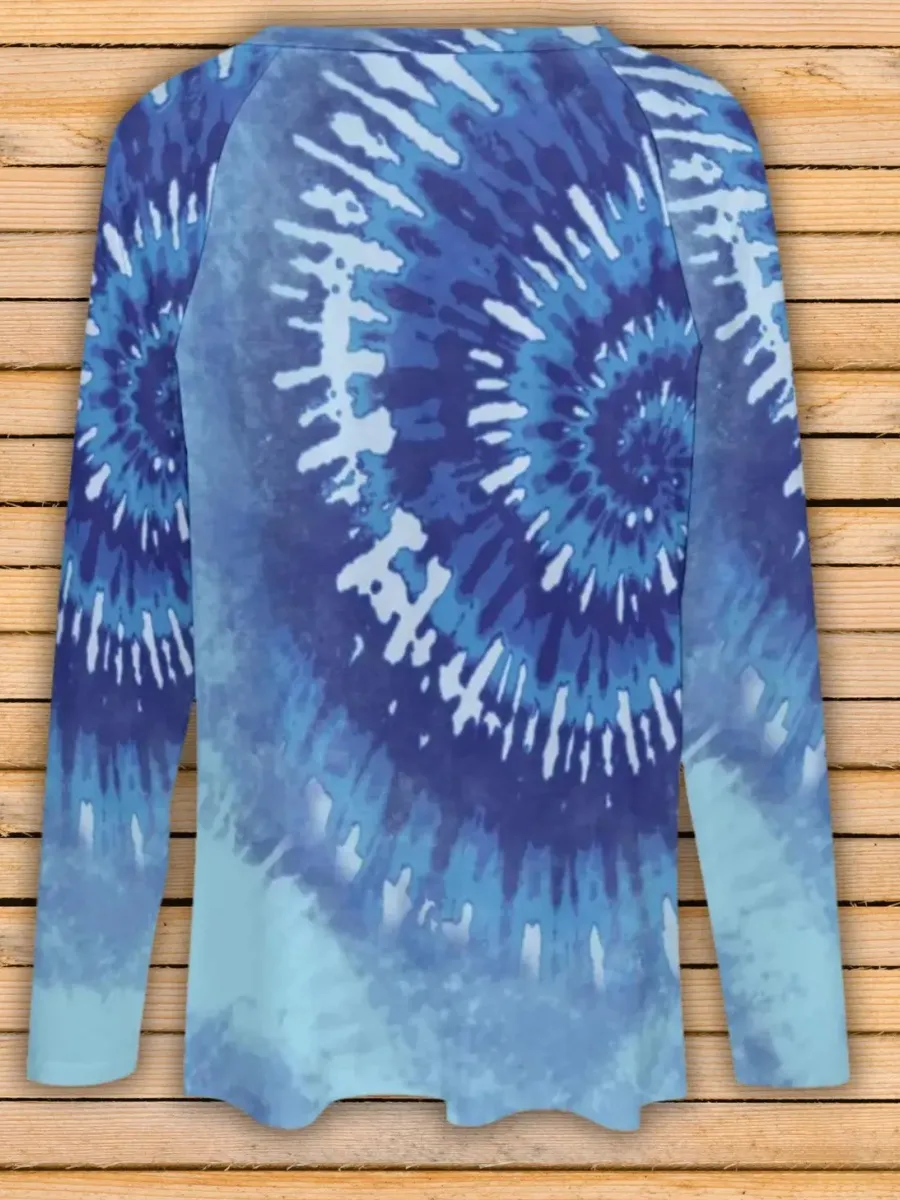 Ombre Tie-Dye Long Sleeve Top