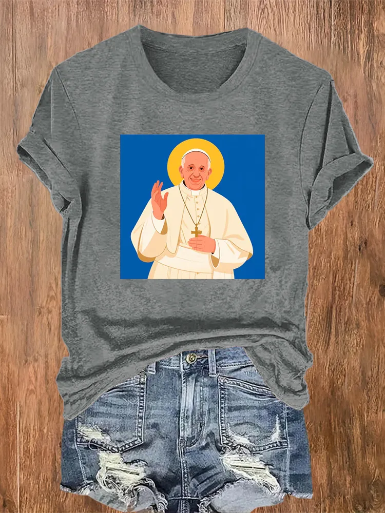 Women's Thank You PF Print Short Sleeve Round Neck Cotton T-Shirt