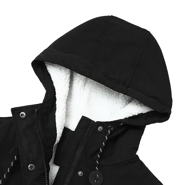 Women's Parka Waterproof Puffer Jacket Thermal Warm Heated Coat Fleece Lined Winter Coat Windproof Outdoor Zip up Hooded Coat Sports Hiking Jacket Purple Pink