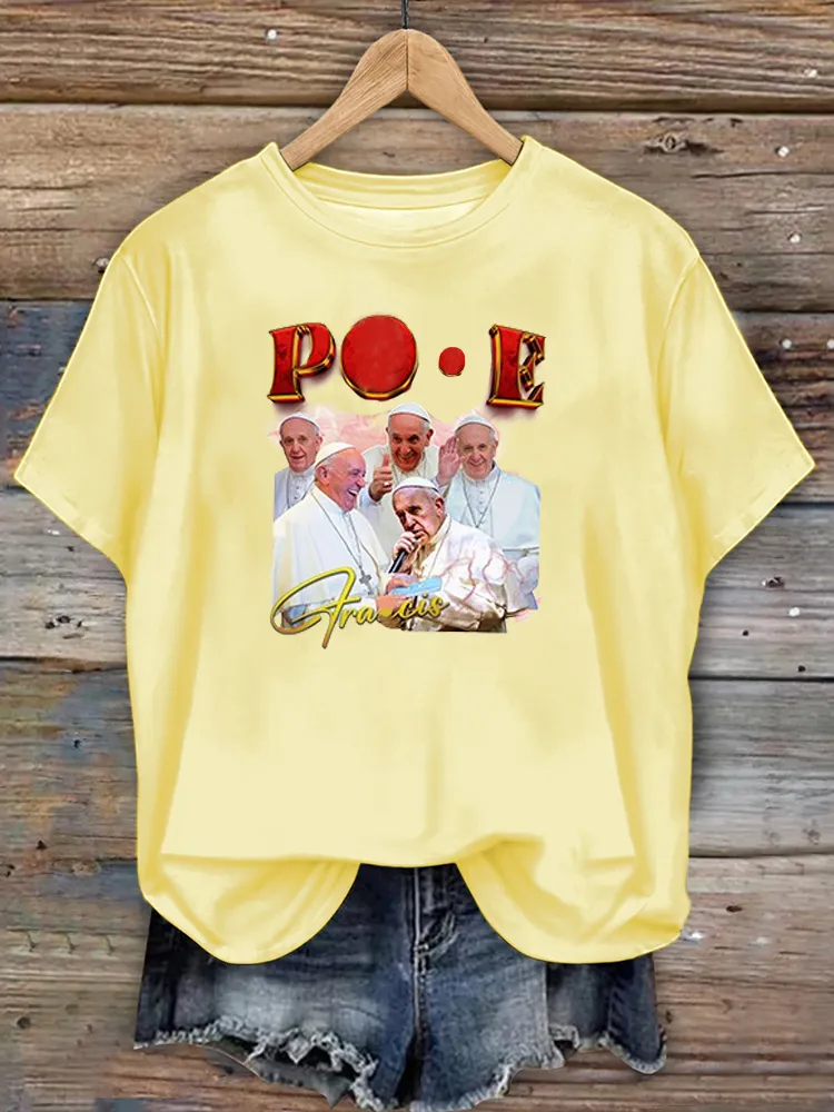 Women's Rip 1936-2025 Print Short Sleeve Round Neck Cotton T-Shirt