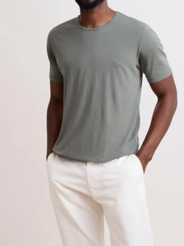 Comfortable Casual Breathable Daily Military Green T-Shirt