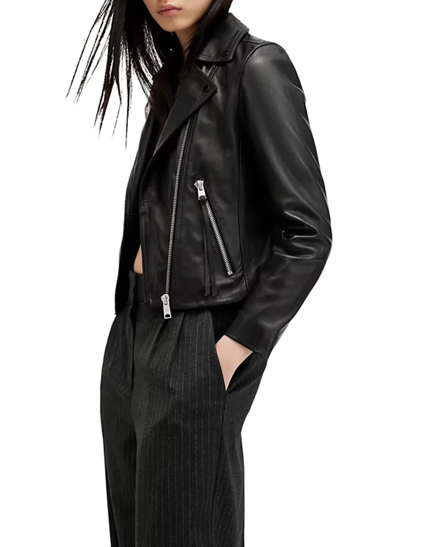 Slim Fit Leather Biker Jacket