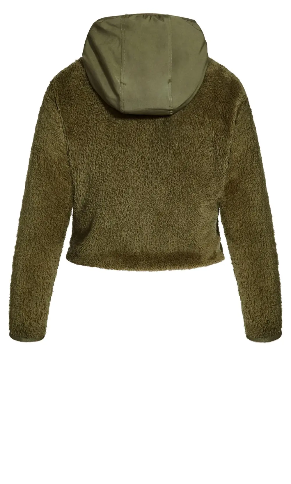 Evans Green Cropped Teddy Jacket