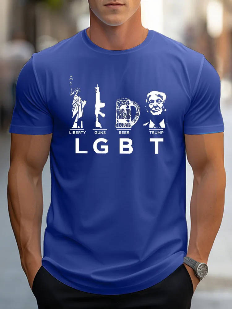 Men'S This Liberty, Guns, Beer Tee Trump LGBT