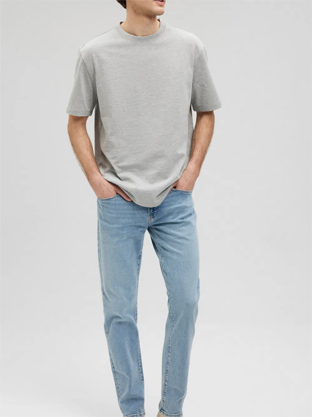 Light Gray Short - Sleeve Regular Fit Tee