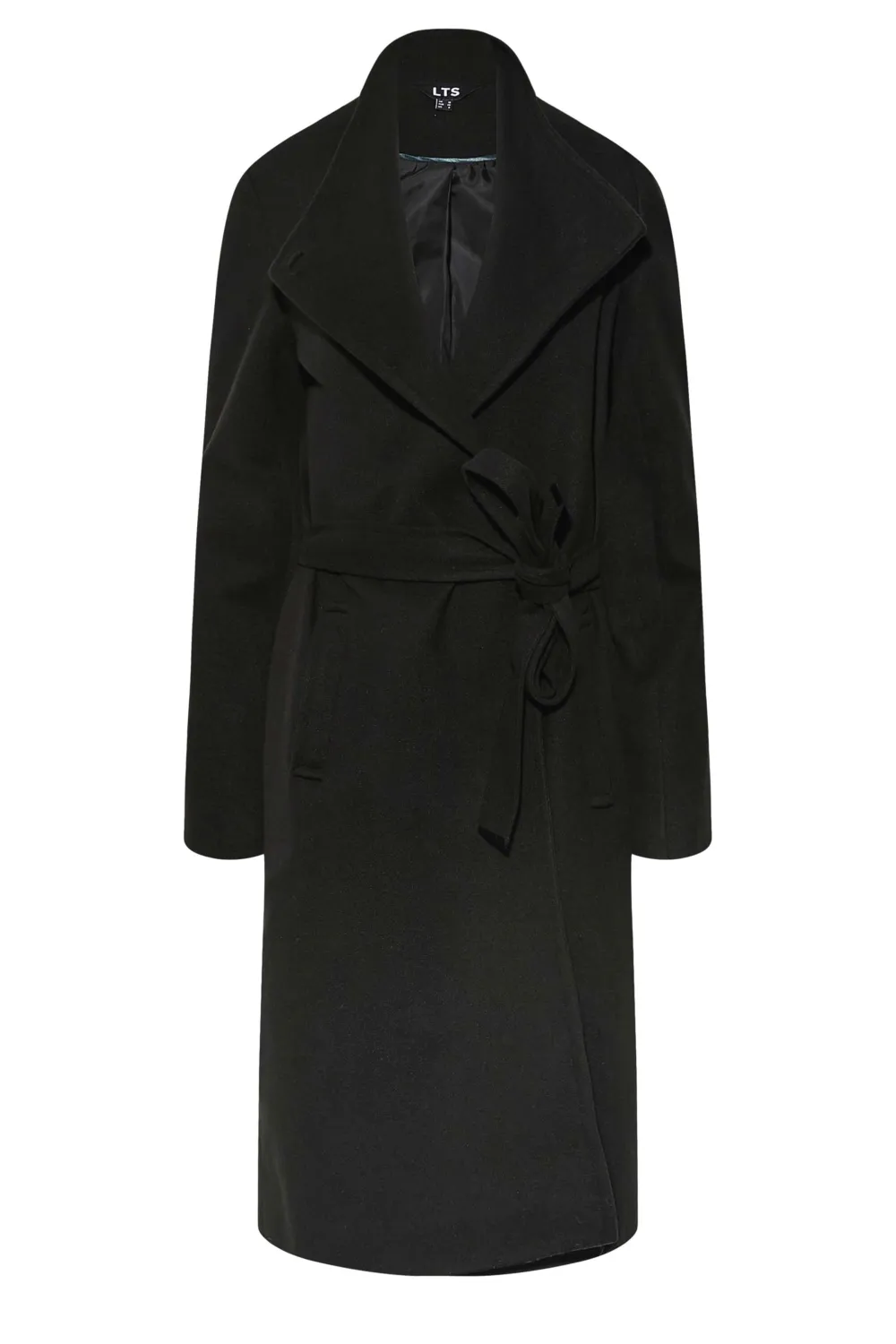 LTS Tall Black Belted Coat
