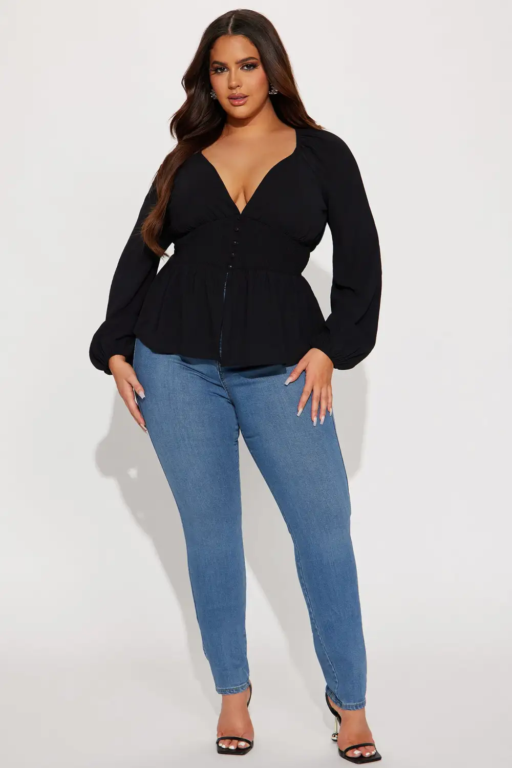 Garden Dates Blouse Top - Black