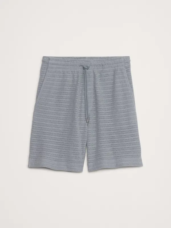 Men's Cool Blue Cotton Jacquard Shorts