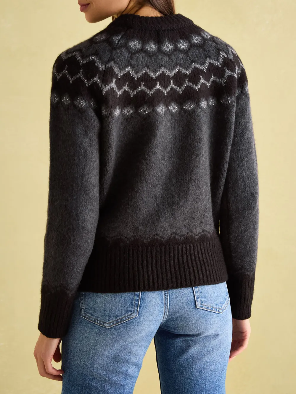 Charcoal Grey Fairisle Pattern Jumper