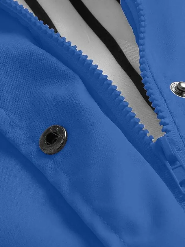 Women's Rain Jacket Fall Waterproof Outdoor Hiking Coat Zipper Windproof Hoodie Jacket Winter  Warm