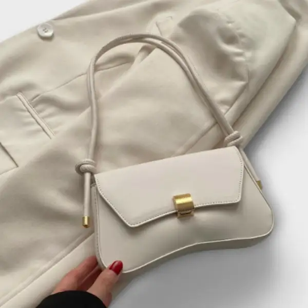 Latch Front Suede Handbag