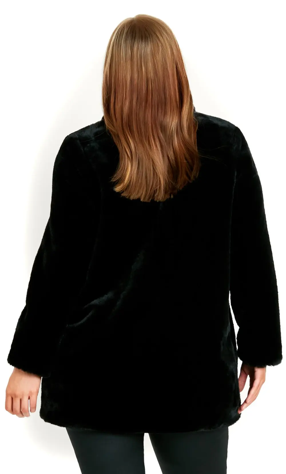 Evans Black Faux Fur Coat