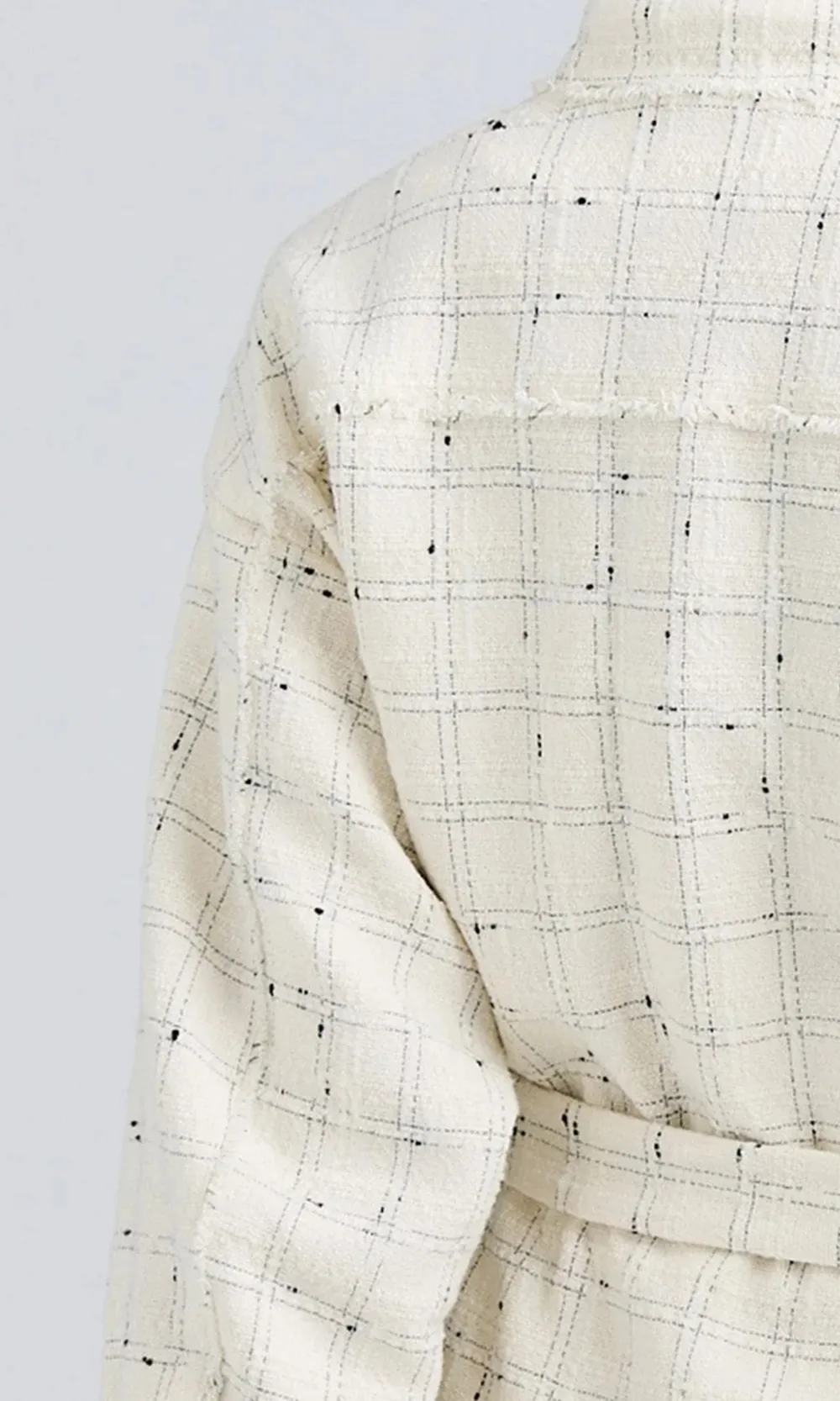 Tied Waist Tweed Jacket