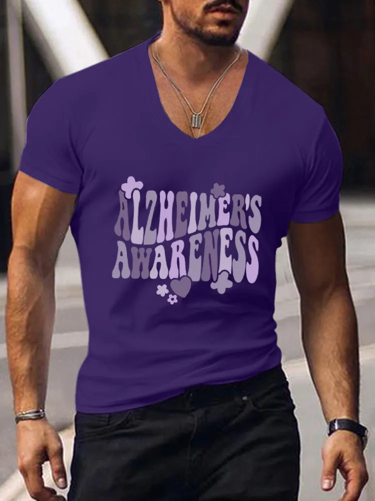 Men's T-Shirt  I Wear Purple For Someone Alzheimer's Awareness