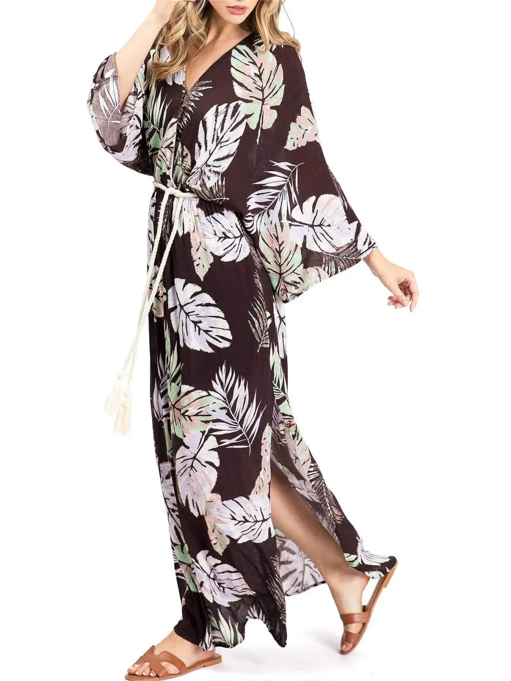 Plant Printed Maxi Dress
