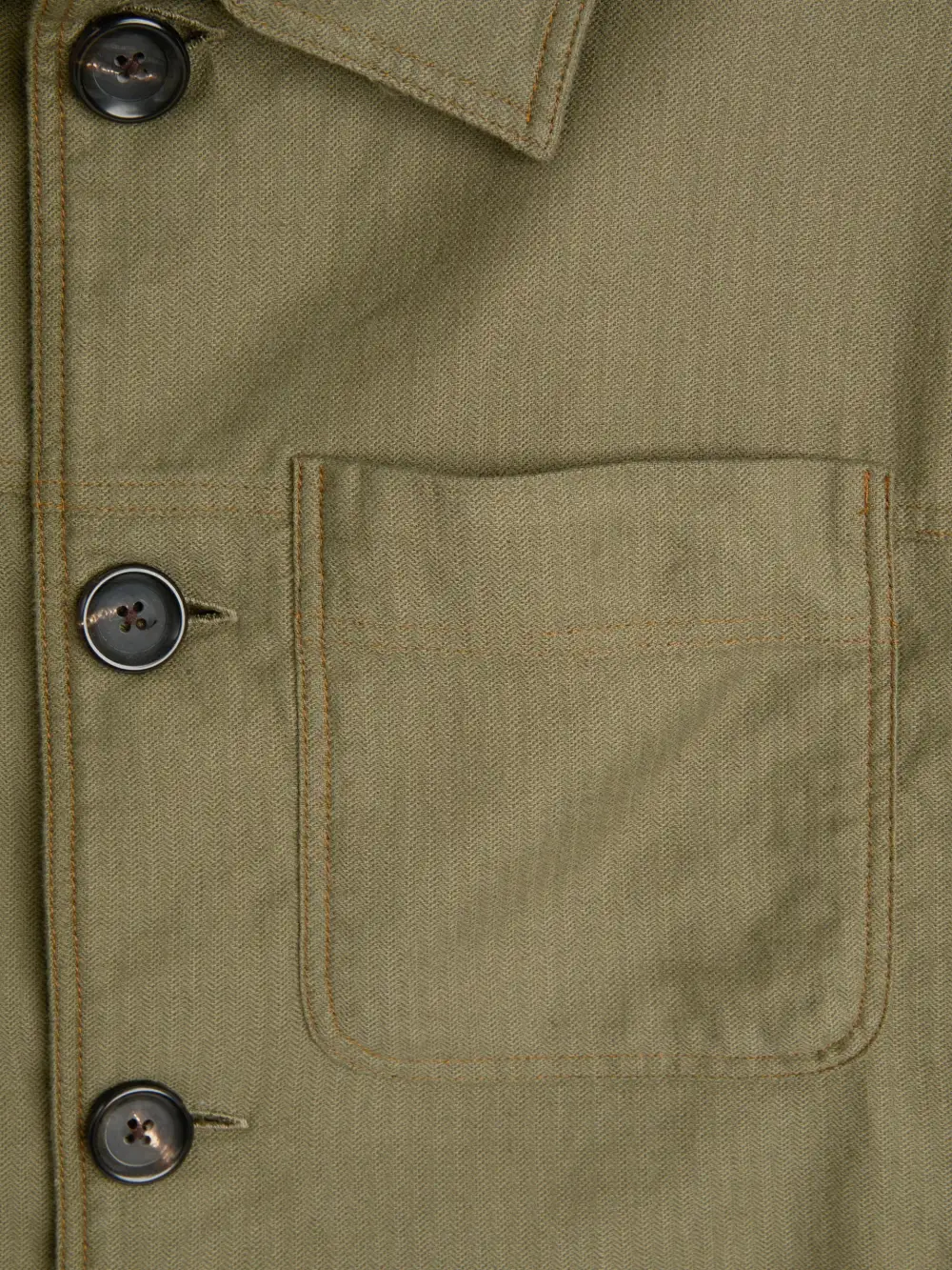 Green Unlined Linen-Cotton Trucker Jacket