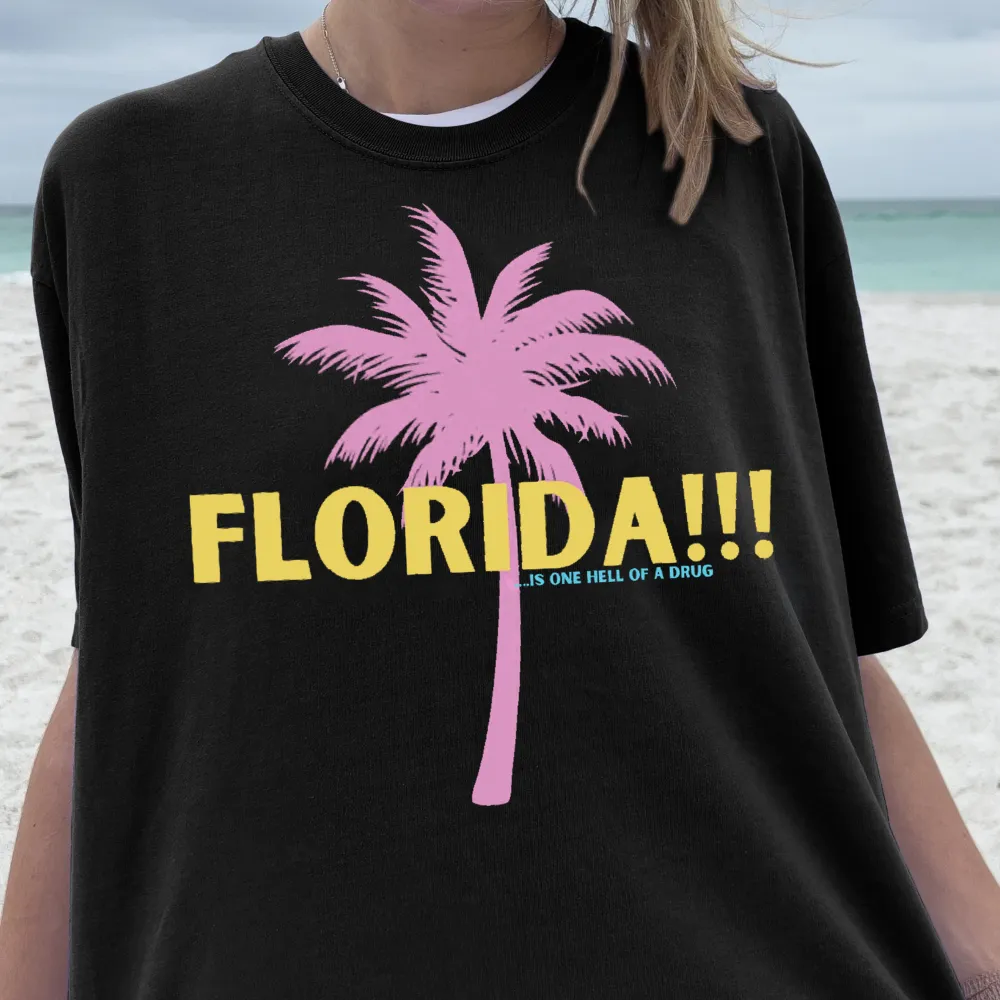 Florida Palm Tree Graphic Crew Neck Tee