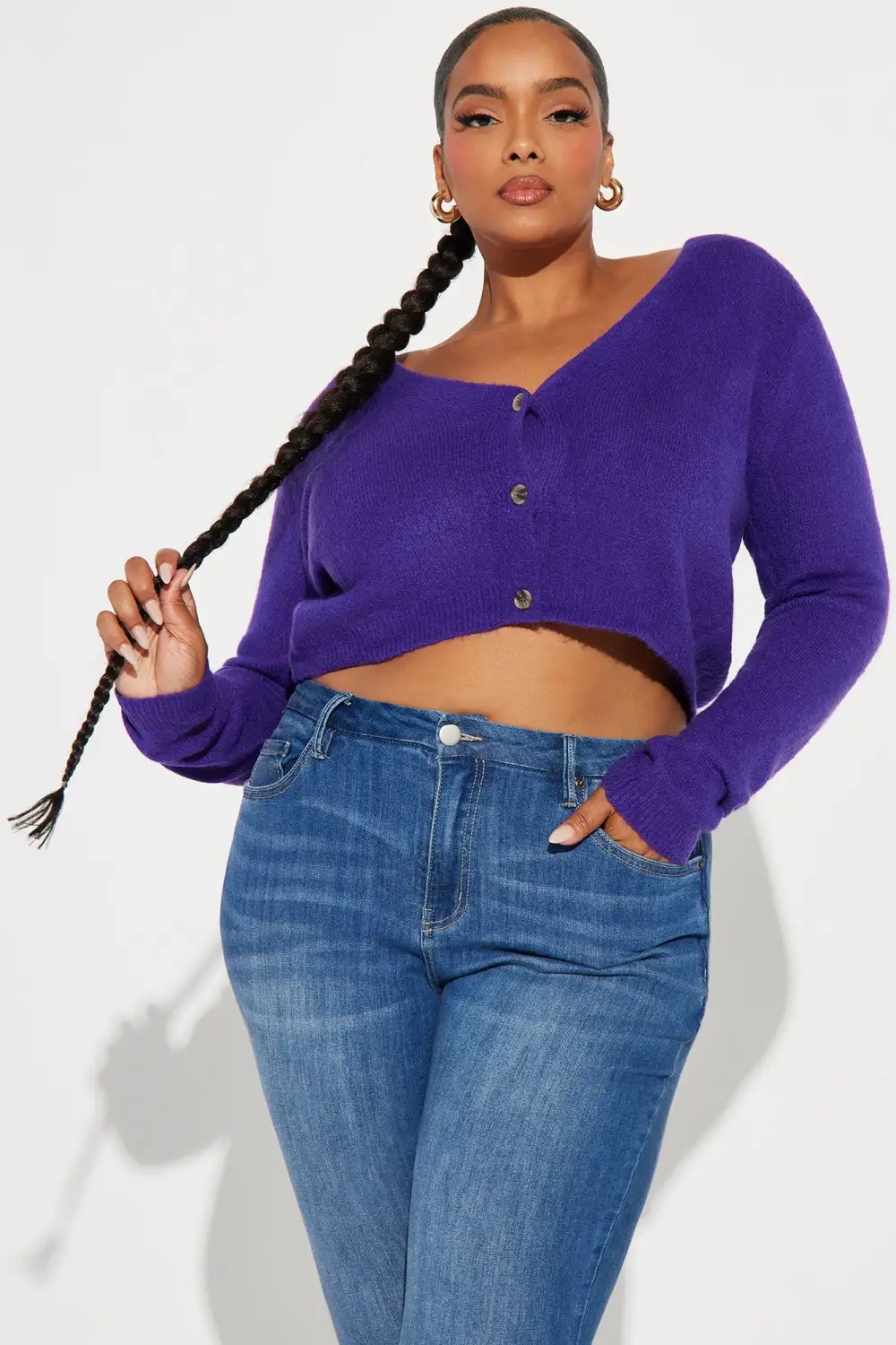 Albyn Cardigan Sweater - Purple