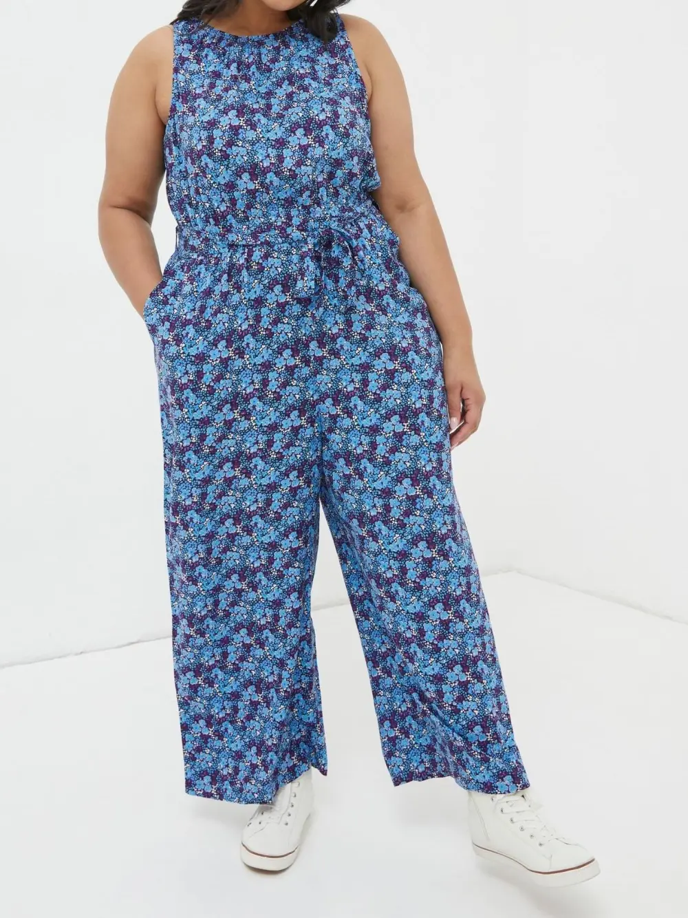 Purple Ink Floral Jumpsuit