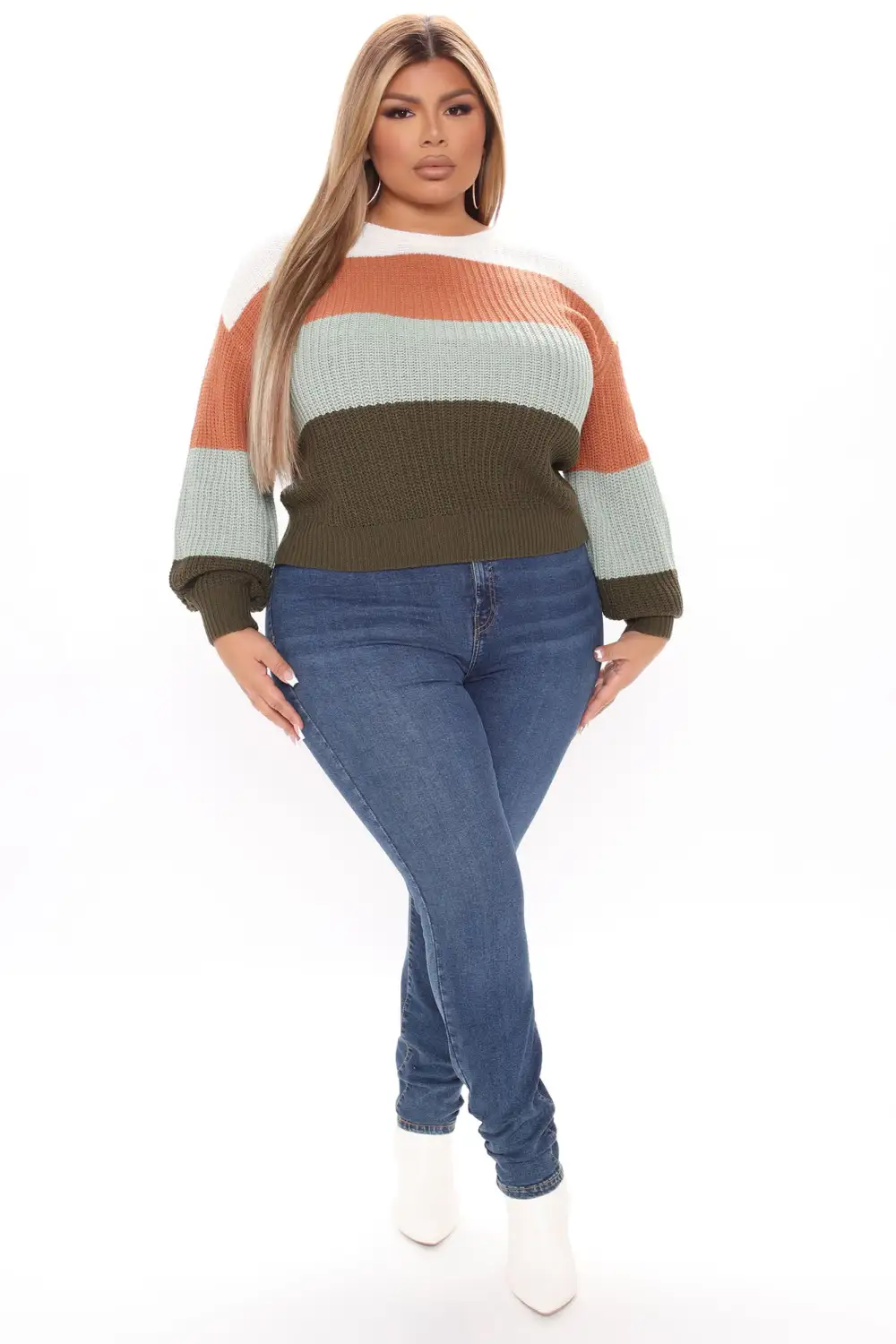 Find Your Own Path Sweater - Olive/combo